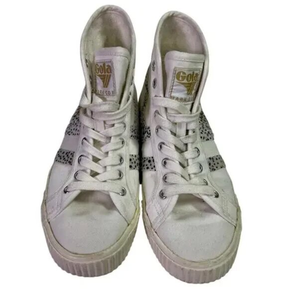 Gola Tennis Mark Cox High CLB093 White Canvas Lifestyle Sneakers 7 - Picture 2 of 6